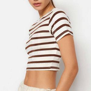 2025 nuevo diseño de temporada de verano para mujer, camisetas cortas informales de manga corta, camisetas ecológicas de alta calidad - Product Image 5