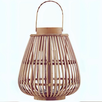 Lanterne à bougie décorative en bambou tissé à la main, écologique, personnalisable, vente en gros pour la décoration rustique bohème de la maison et des mariages