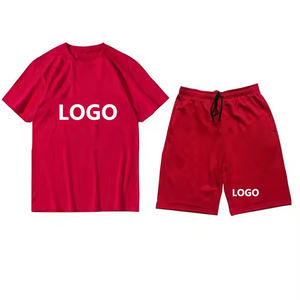 Conjunto de pantalones cortos personalizados chándales en forro polar pesado para hombres ropa informal ropa de calle chándales hombros caídos chándales de moda - Product Image 3