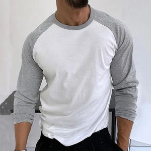 Camiseta informal de manga larga personalizada para hombre, jersey de cuello redondo de Color sólido, tejido de punto - Product Image 4