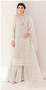 Nuevo traje paquistaní Georgette bordado pesado con parte inferior de Stanton con interior con Organza Dupatta para mujeres venta en línea - Product Image 4