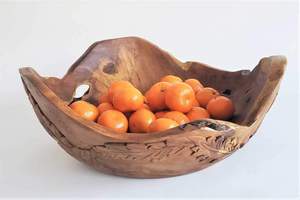 Ensaladera de madera de lujo para restaurante, cuenco de ensalada de forma redonda de gran tamaño con artesanía natural - Product Image 2
