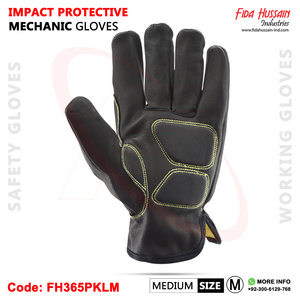 Guantes mecánicos de protección contra impactos de alto rendimiento para uso diario en cuero de cabra Guantes de seguridad mecánicos TPR Guantes antideslizantes - Product Image 3