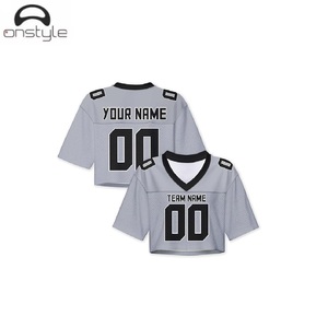 Personalized <b>women</b> crop football <b>jerseys</b> sublimation breathable quick dry crop top custom design lightweight team sports wear - Product Image 4