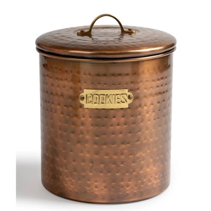 Bán buôn chất lượng tốt màu đồng rèn Thép Kim Loại Nhà Bếp <span class=keywords><strong>container</strong></span> Canister cho Cookie lưu trữ - Product Image 1