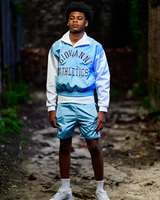 Ensemble de jogging d'été Chemises polo Logo personnalisé Taille haute Coupe-vent Demi-fermeture éclair Short en nylon Sweatshirt Athletics Short Sets