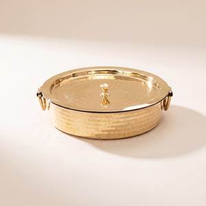Traditional Brass Biryani Handi With Lid Polished Exterior Rust Proof <b>Cookware</b> For Gas And <b>Induction</b> Stoves Brass Biryani Pot - Product Image 3