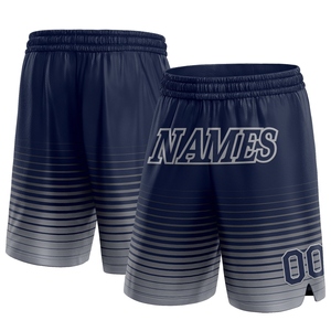 Shorts de basketball personnalisés Industrie Direct, bleu marine et gris à rayures fines, délavé, style authentique - Product Image 1