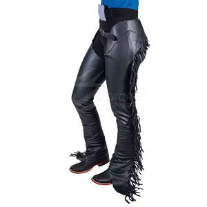 Nuevo diseño de cuero lavado Chaps para la venta en línea Tallas grandes Servicio OEM personalizado Hombres Chaps de cuero - Product Image 2