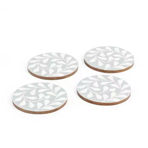 Sous-verres en os de haute qualité meilleur fabricant indien poli fait à la main sous-verre de thé en incrustation d'os par l'artisanat en croissant - Product Image 1