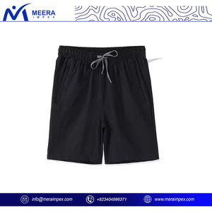 Short de sport 100% coton personnalisé uni marron et noir pour homme Séchage rapide Respirant Léger Gym Running - Product Image 4
