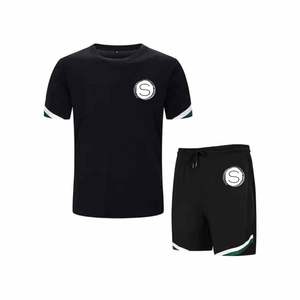 ชุดสองชิ้นสำหรับผู้ชายเสื้อยืดและกางเกงขาสั้นที่มีน้ำหนักมาก - Product Image 2