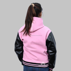 Veste de baseball personnalisée en laine enduite et cuir, col montant, respirante, couleur personnalisée, pour l'hiver - Product Image 5