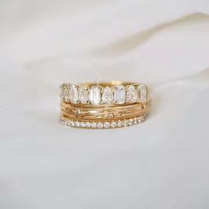 Nuevo anillo de compromiso de diamante de corte redondo de laboratorio clásico de 10K/ 14K/ 18K de oro amarillo con diamantes completos para venta de exportación desde la India - Product Image 5