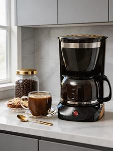 Cafetera de Goteo de 12 Tazas, Cafetera Eléctrica con Filtro y Jarra de Vidrio, Función para Mantener Caliente, Negra - Product Image 1
