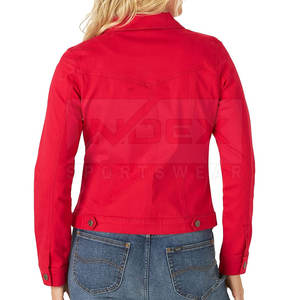 Veste en jean respirante pour femmes en gros avec design de logo personnalisé veste d'hiver en tricot rempli de coton à motif solide en stock - Product Image 2