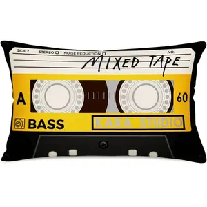 Retro Audio Cassette Pillow Covers Music Record Player Plastic Tape Cotton Linen Pillowcase Home Sofa Decorative Cassette Pillow