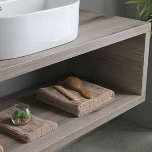 Mueble de Baño Minimalista de Dos Piezas de 120 cm para Colgar en la Pared, con Lavabo Ovalado Blanco, Serie Kos - Product Image 3