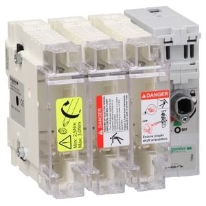 Interruttore-Sezionatore-Fusibile SCHNEIDER ELECTRIC TeSys GS2K3 a 3 Poli 125A NFC 22x58mm per Avviamento Motori - Product Image 1