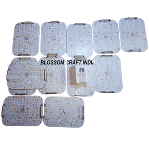 Moda Ramadán madera madre de perla incrustaciones artesanías de madera bandeja árabe para decoración de boda decoración de eventos regalos del Golfo - Product Image 5