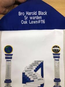 Masonic Regalia Past Master Delantal de alta calidad 2023 hecho a medida bordado a mano PM Masonic Delantal - Product Image 6