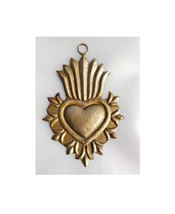 Metal Colgante Sagrado Corazón Pequeño Oro Corazón Plano Católico Oro - Product Image 1
