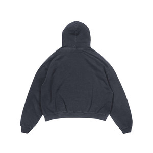 เสื้อฮู้ดดี้ผู้ชายทรงโอเวอร์ไซส์ ตัดสั้น สีพื้น ผ้าฝ้ายเฟรนช์เทอร์รี่ สวมหัว สไตล์ลำลอง สำหรับฤดูใบไม้ร่วง - Product Image 2