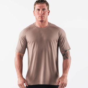 Factory Price Men's Round Neck <b>T</b> <b>Shirt</b> Short Sleeve Basic Casual Wear Cotton Polyester <b>Raglan</b> Sleeve <b>T</b> <b>Shirt</b> - Product Image 1