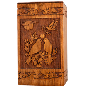 Urna de cremación de madera con cerradura, caja de cenizas de cierre seguro, contenedor de cenizas de madera maciza Natural, urna funeraria para adultos de AYAANS - Product Image 2