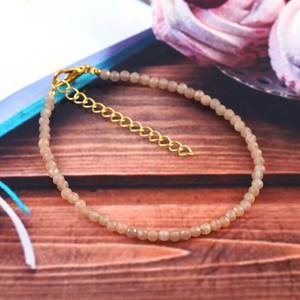 Pulsera de cuentas de piedras preciosas microfacetadas de piedra lunar de melocotón Natural, pulseras de cuentas Rondelle de piedra lunar delicada de 2,5-3mm para mujer a granel - Product Image 2