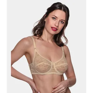 Sujetador de Encaje con Tirantes Ajustables, Transpirable, Sin Costuras, Sexy, para Tallas Grandes, ODM, Tejido de Punto, Verano - Product Image 4