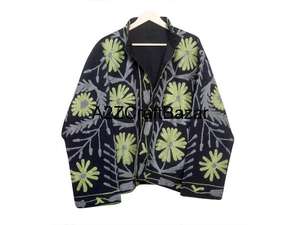 เสื้อแจ็คเก็ตผ้าฝ้ายสำหรับผู้หญิง ลายปักซูซานี ลายดอกไม้ ผ้าดั๊ก พร้อมเสื้อคลุมแบบอินเดีย ของขวัญสำหรับเธอ - Product Image 6