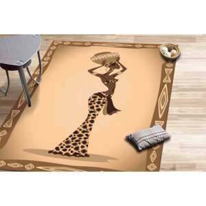 Tapis imprimé : Tapis marron, tapis d'entrée, tapis de marche, tapis à poils doux - Product Image 1