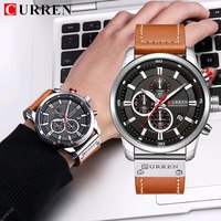 Montre pour homme CURREN 8363 8291 8329 8402 8442 Chronographe en acier et cuir, étanche, quartz, série sport et affaires