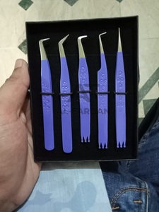 Pince à épiler extension de cils impression coeur logo personnalisé pointe fibre pointue botte 90/65/75 degrés acier inoxydable haute durabilité - Product Image 5