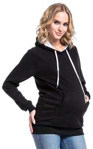 Soft Winter Maternity Hoodie with Stretchable 100% Cotton Fleece Cozy Hood Roomy Fit Growing Bump Comfort Everyday Wear Durable - Product Image 5