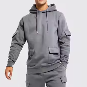 Sweat à capuche pour homme en coton doux et épais avec logo personnalisé OEM Sweats à capuche cargo personnalisés pour hommes lors de la saison d'hiver - Product Image 6