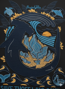 เสื้อสเวตเตอร์คอกลมปักลายช่วยผู้ที่สามารถเสื้อคอกลมขนแกะสีดำแบบพรีเมี่ยมพร้อมลายปักรูปปลาวาฬทั้งชายและหญิง - Product Image 5