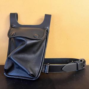 Customizable Vintage Double-Layer Genuine Leather <b>Waist</b> <b>Bag</b> for Men Multiple Styles Available Fashionable Box Pattern LLB-0092 - Product Image 1