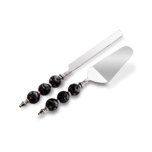 Bright Collection มีดและที่เสิร์ฟเค้กโลหะสีทองเกรดสูง (ชุด2ชิ้น) สำหรับงานเลี้ยงหมั้น - Product Image 5