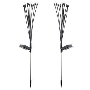Lámparas solares, bolas solares, 10 LED, 2 piezas, pegatinas adhesivas para jardín - Product Image 3