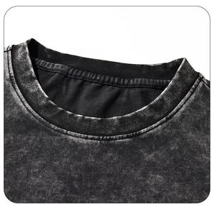 Unisex 250gsm algodón peinado genuino Boxy Fit manga corta y cuello redondo sólido en blanco marca camisas para hombres camiseta para hombres - Product Image 2