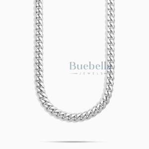 Men's 8mm Moissanite Cuban Chain <b>Necklace</b> S925 <b>Silver</b> Diamond 18K Gold Plated Fine Rock Hip Hop Jewelry Passes Test - Product Image 3