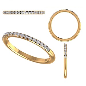 925 Sterling <b>Silver</b> Prong Setting Half <b>Eternity</b> CZ Band <b>Ring</b> for Women Engagement Wedding & Daily Wear Gift Jewelry - Product Image 3