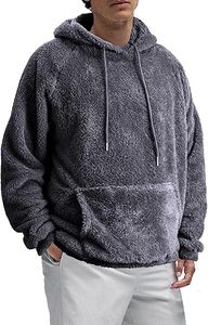Sudaderas con capucha informales de invierno para hombre, Color sólido, 100% algodón, Polar, ajuste Regular, bolsillo, secado rápido y transpirable, alta calidad - Product Image 5