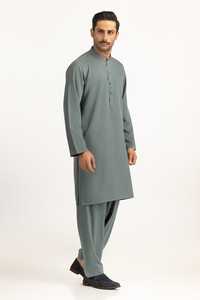 Full Sleeves Plus Size Casual Thermal Breathable <b>Men</b> Shalwar Kameez Plain Dyed Polyester/Cotton by QJ IMPEX - Product Image 5