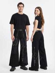 Pantalones Vaqueros Cargo de Mezclilla con Logotipo Personalizado, Otoño 2026, Estilo Urbano, Pierna Ancha, Multibolsillos, Correa de Cadena, Casual, a la Moda - Product Image 2