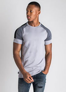 Ourlet incurvé col rond haute qualité hommes Muscle Slim Fit t-shirt manches logo personnalisé T-shirts vierges pour hommes 100% coton - Product Image 3