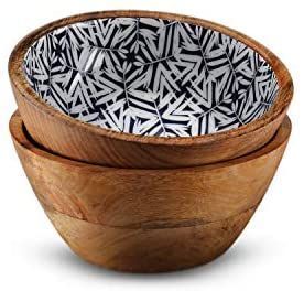 Tazón de Madera Pulida con Adhesivo Esmaltado, Juego de Tazón para Ensalada Tradicional con Cuchara, Hecho a Mano, Ecológico, Duradero, Apto para Lavavajillas - Product Image 6