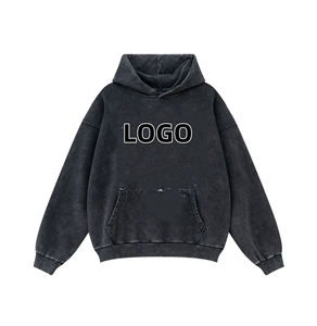 Automne Vintage hommes 100% coton pull à capuche éponge française avec lavage à l'acide et impression numérique col à capuche de haute qualité - Product Image 4